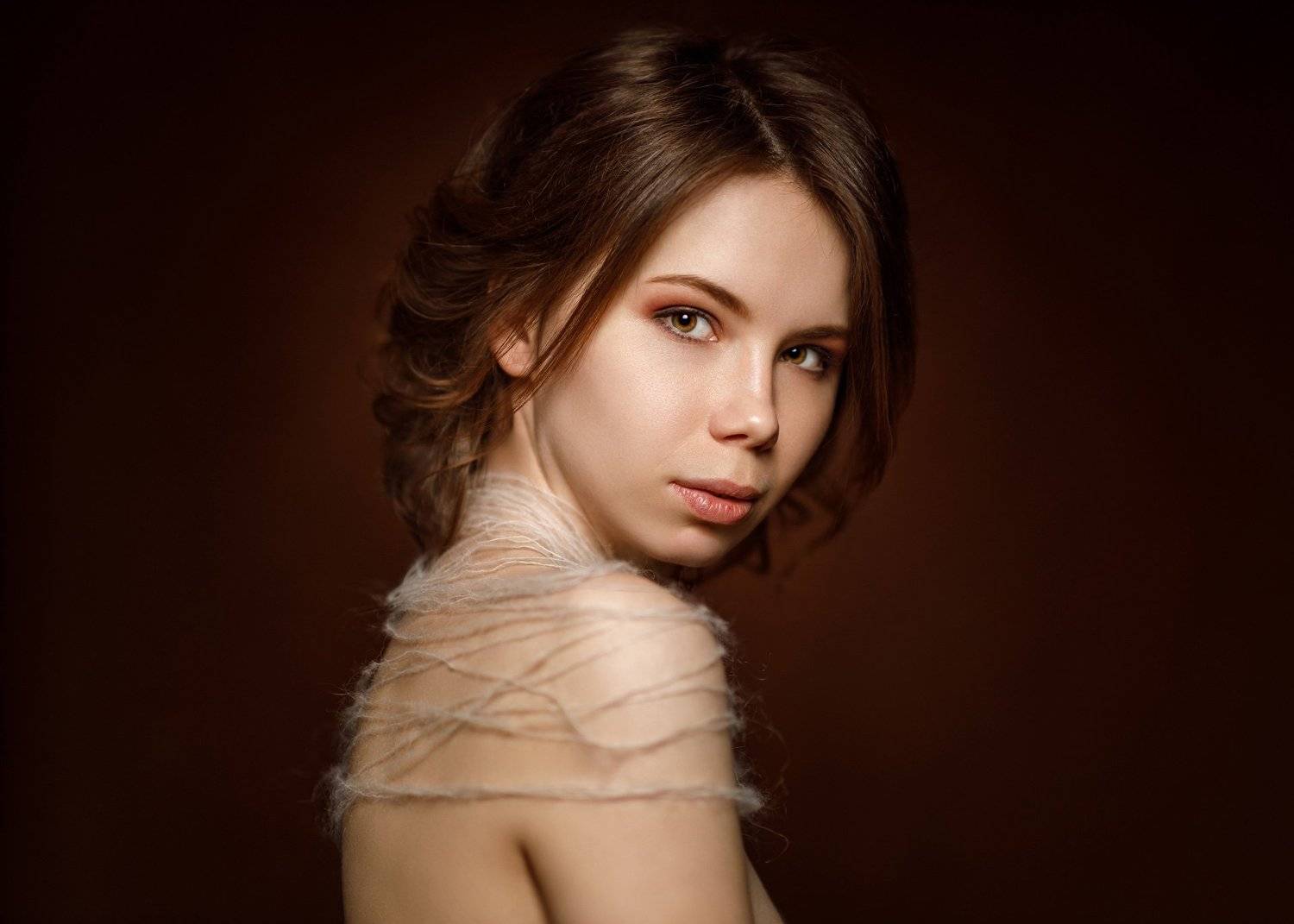 девушка взгляд портрет студия нежность рыжая, Ксения Сергеева