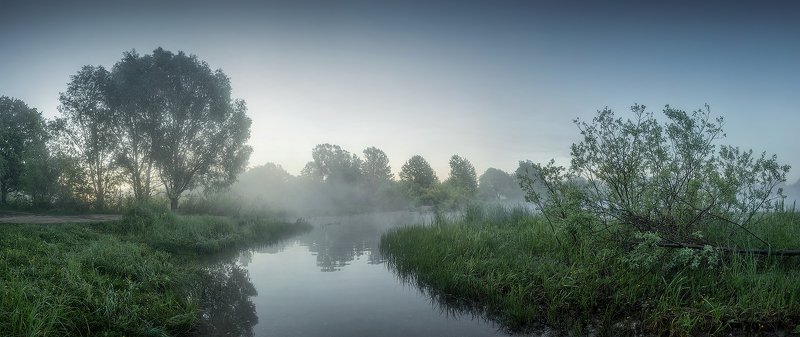 природа утро солнце туман озеро лето Утро на озере фото превью