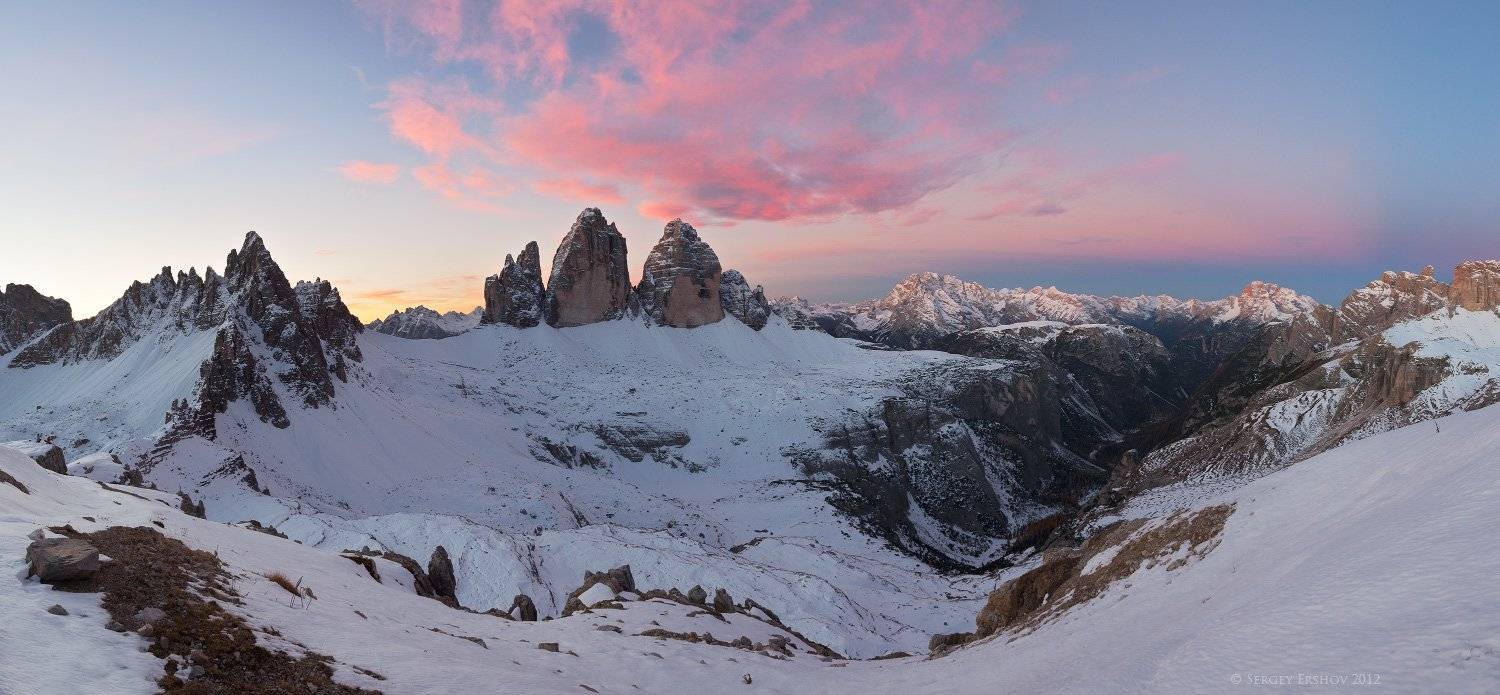 доломиты, доломитовые альпы, италия, tre cime di lavaredo, Сергей Ершов