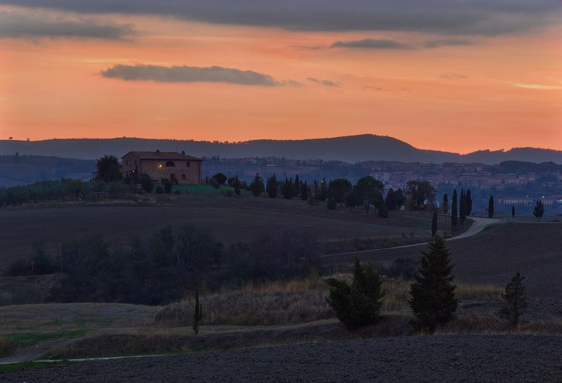 италия, тоскана, закат *** фото превью