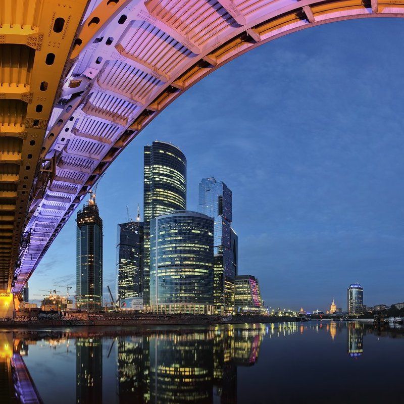 москва-сити, москва вечерний City фото превью