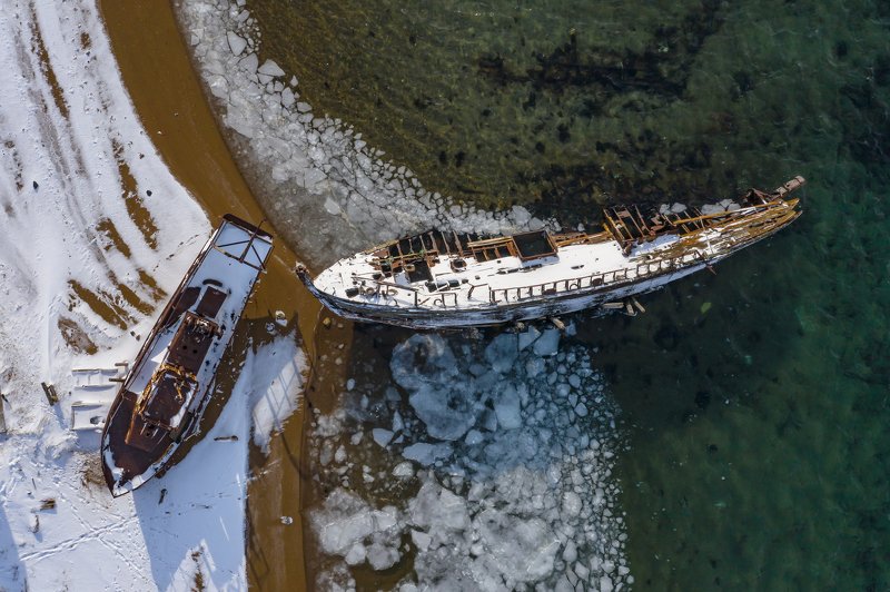 tundra; transportation; graveyard of ships; cloudy sky; tourism; beautiful; russian; outdoor; scenery; peninsula; barents; ocean; background; arctic circle; arctic ocean; bay; kola; northern; fishing boat; aurora; russia; ship; landscape; kola peninsula;   фото превью