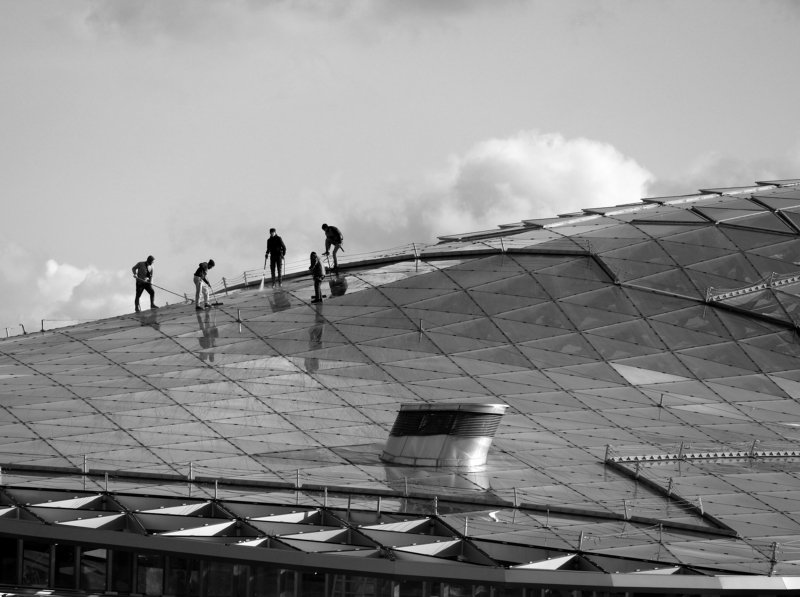 стеклянная крыша, мойка, купол, Зарядье Паркохозяйственный день фото превью