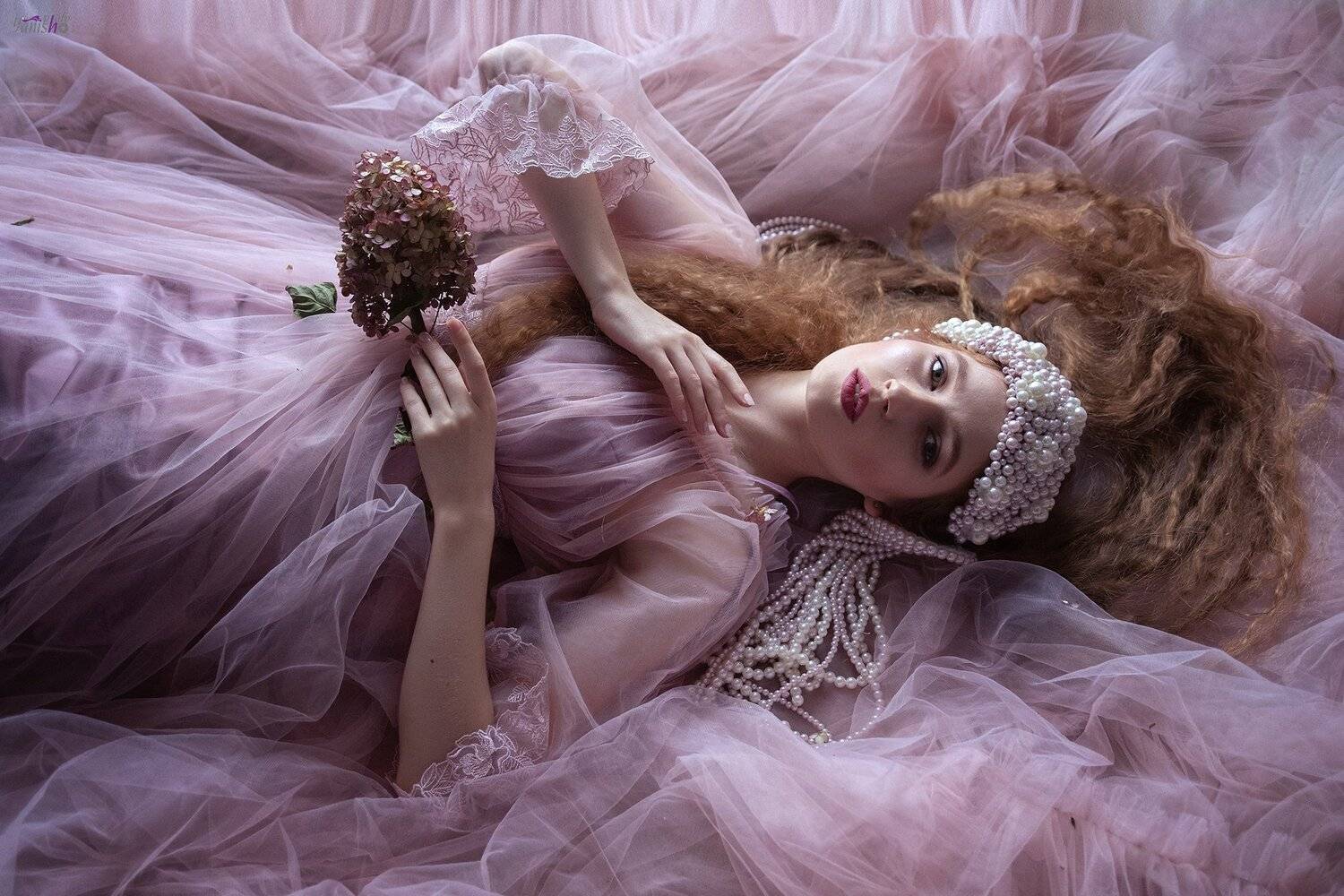 девушка, портрет, студия, арт, сухоцвет, москва, фатин, сказка, жемчуг, Янина Ермакова