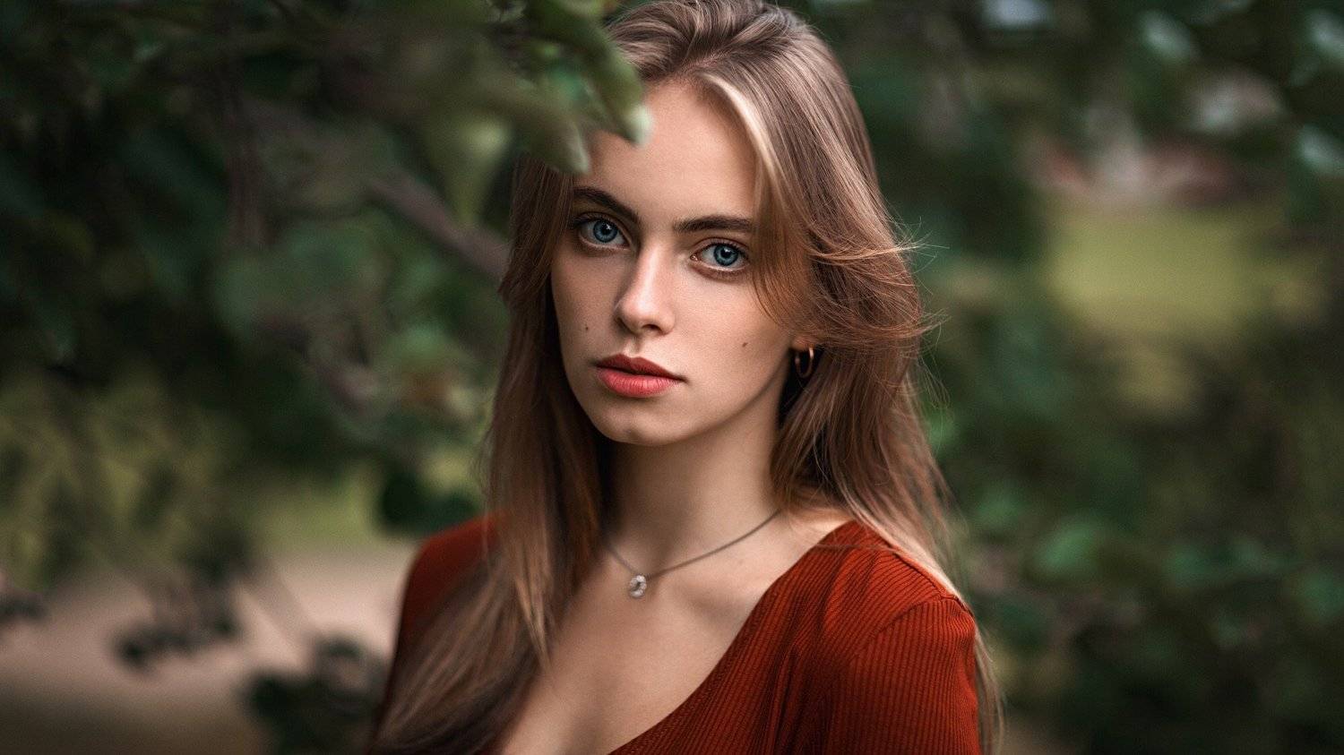 девушка, портрет, зелёный, Александр Куренной