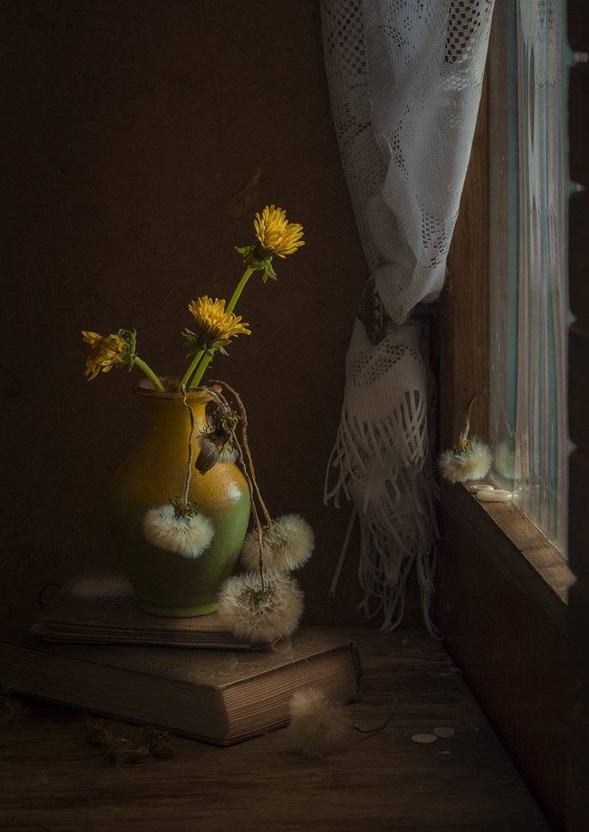 натюрморт,одуванчики, Елена Рубинская