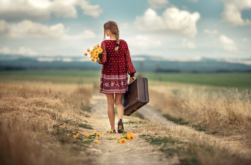 she said goodbye girl women path female dranikowski clouds traffic bag sky day alone one person she said goodbye фото превью