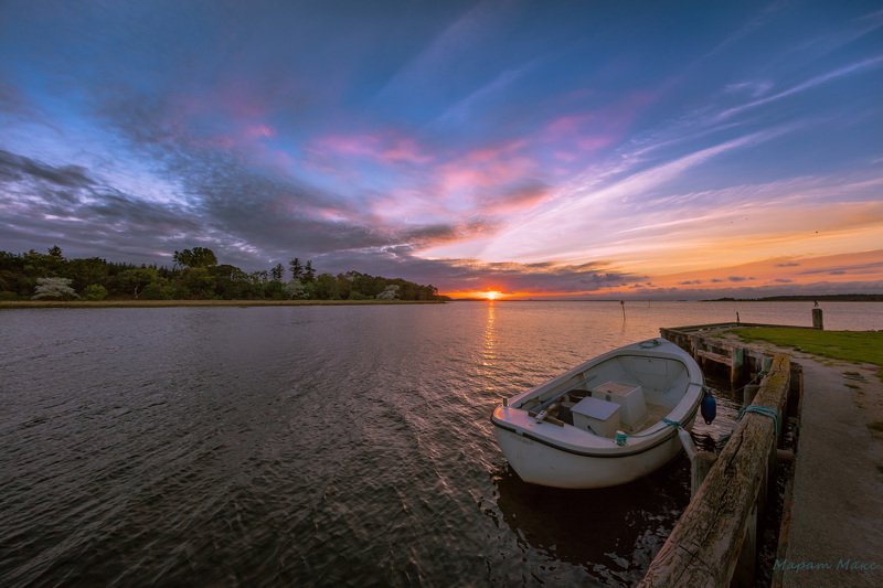дания, остров, закат, море, берег, лодка, ПРИПЛЫЛИ НА ОСТРОВ. фото превью