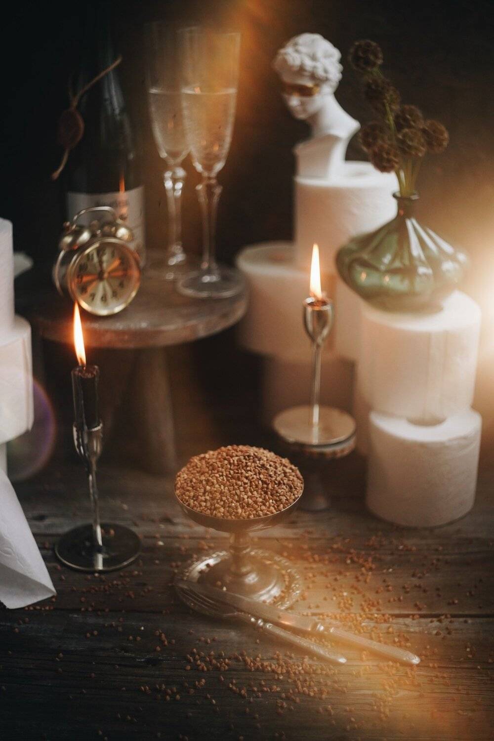 творчество на карантине, натюрморт, гречка, свет, Анастасия Зубкова