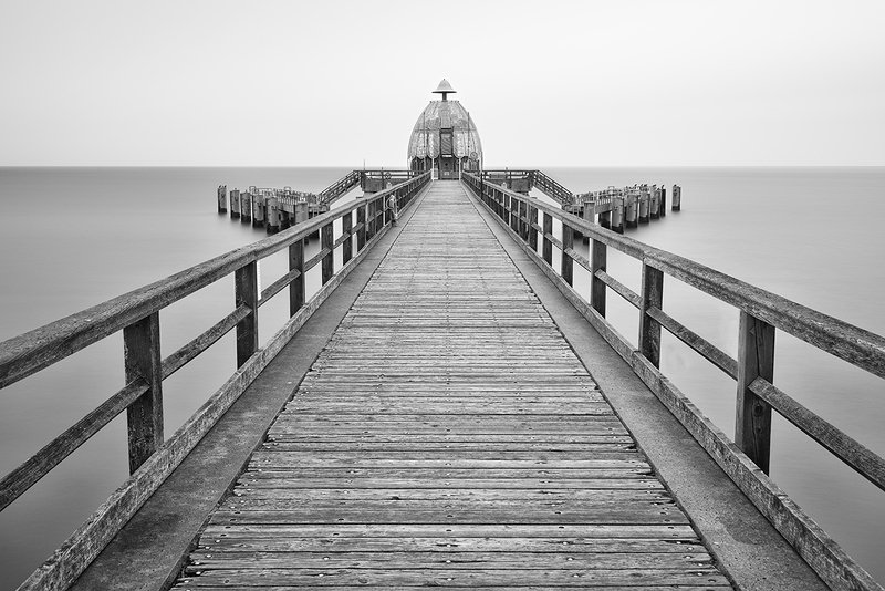 long exposure, sea, baltic sea, b&w, landscape, seascape Pier фото превью