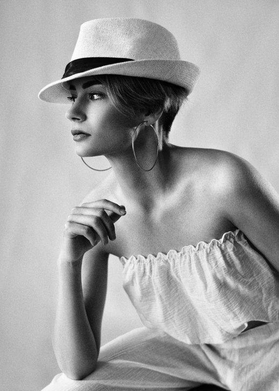 портрет, чернобелый, девушка, модель,  Ксения фото превью