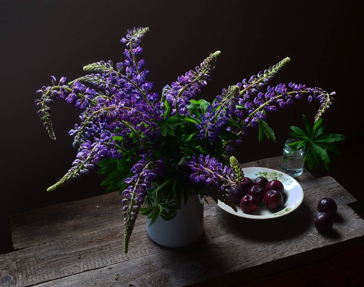 люпины, сливы, натюрморт, мне, все, фиолетово, Оксана Евкодимова