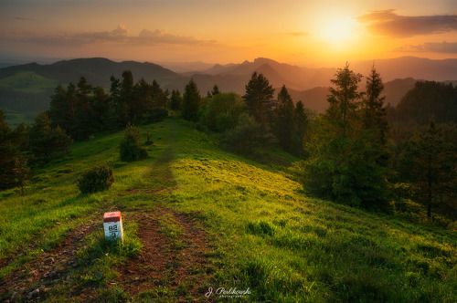 Sunset in Pieniny Mountains