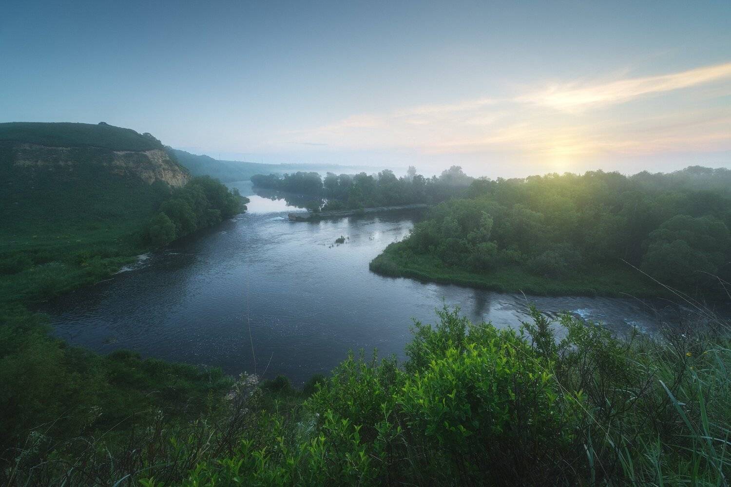 россия, тульская область, ефремов, ишутино, красивая меча, река, лето, природа, пейзаж, рассвет, туман, солнце, луг, Оборотов Алексей