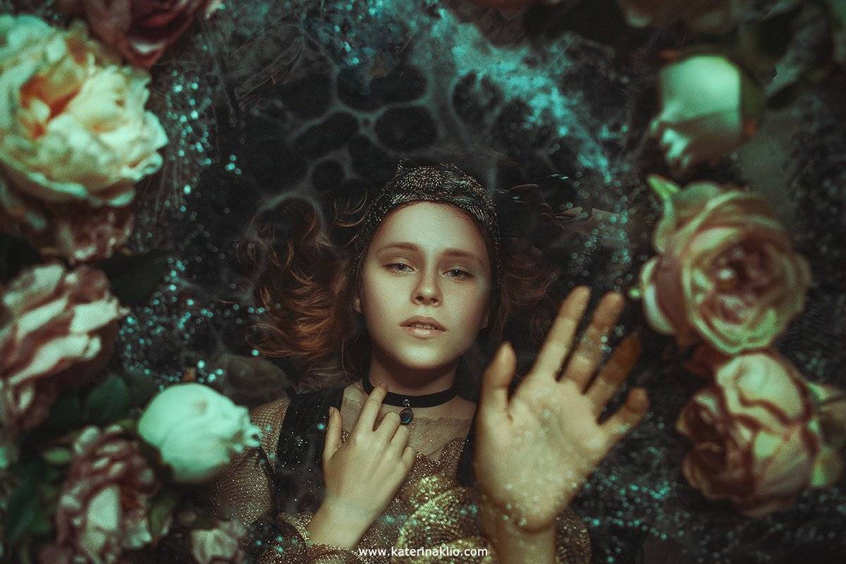 portrait, art, fine art, lady, woman, model, emotion, flowers, Катерина Клио