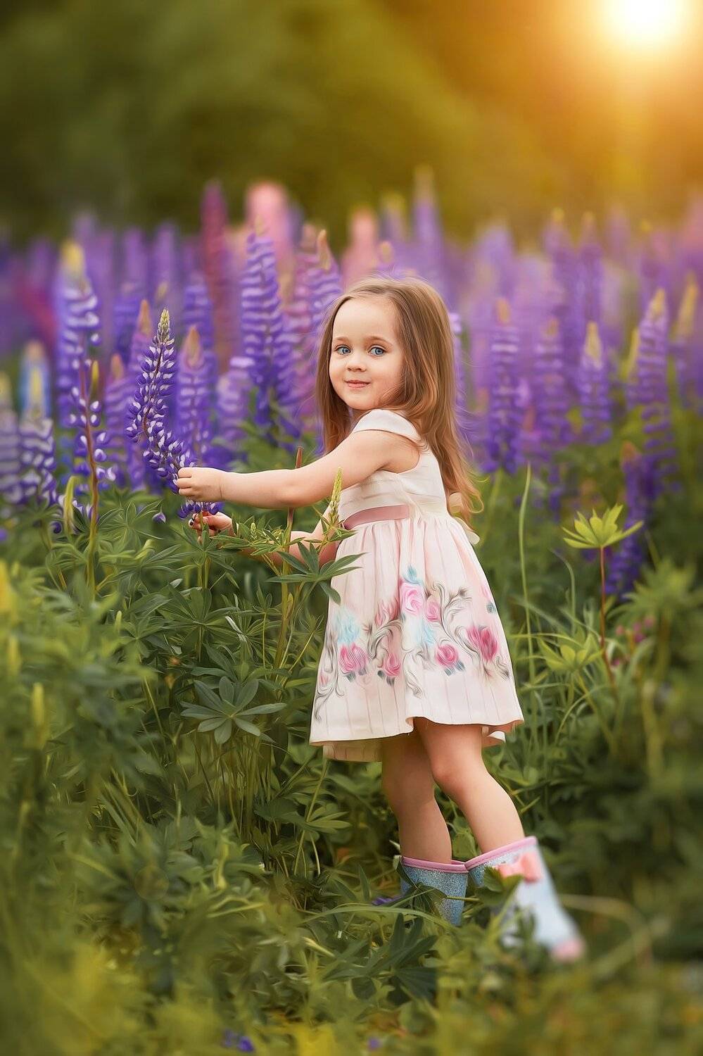 детский портрет, детская фотографий,  люпины, детский фотограф , дети модели, Анастасия Чупико