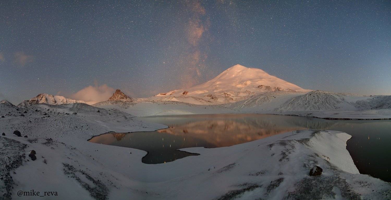 ночь эльбрус ночной пейзаж астрофотография звезды созвездия, Михаил Рева