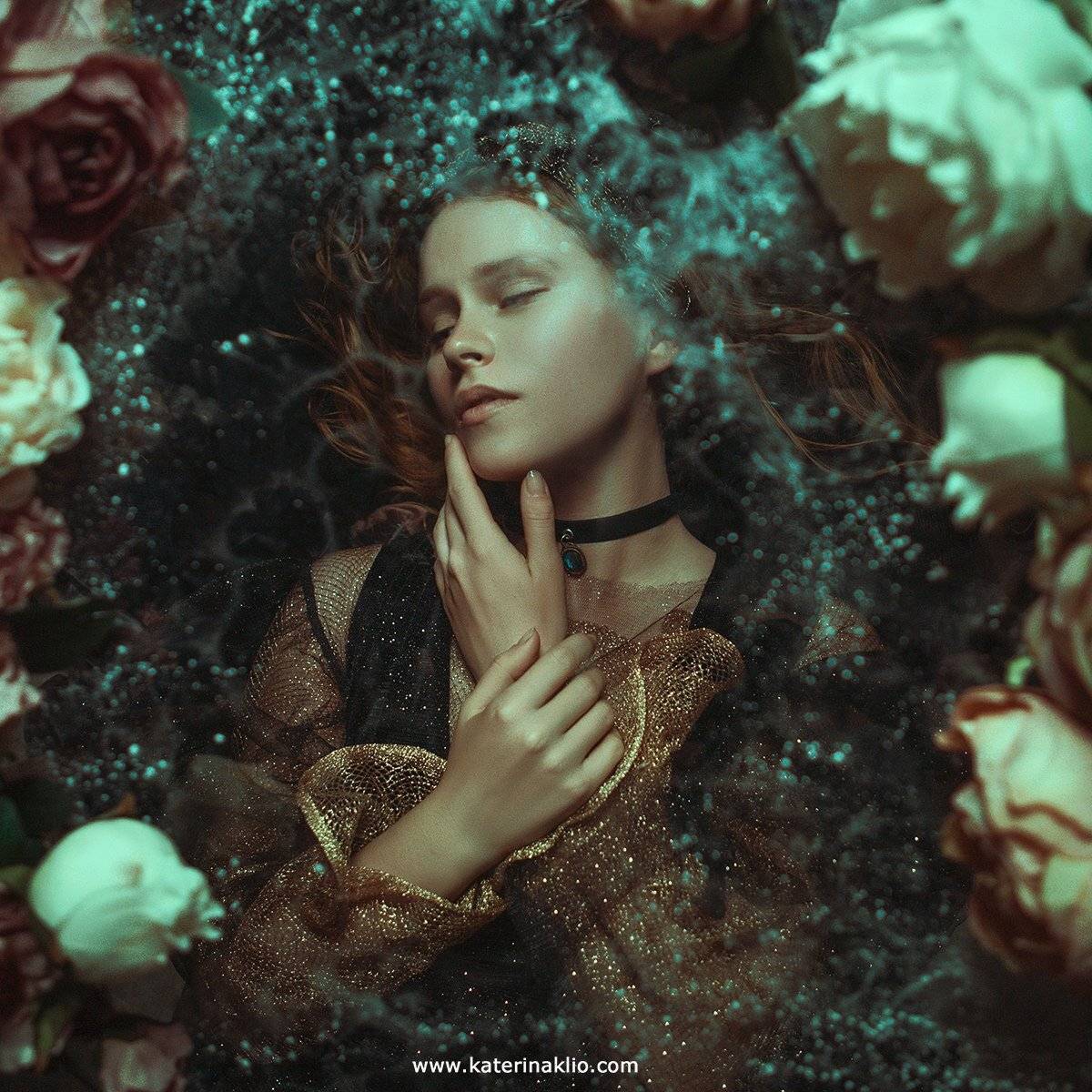 portrait, art, fine art, lady, woman, model, emotion, flowers, Катерина Клио