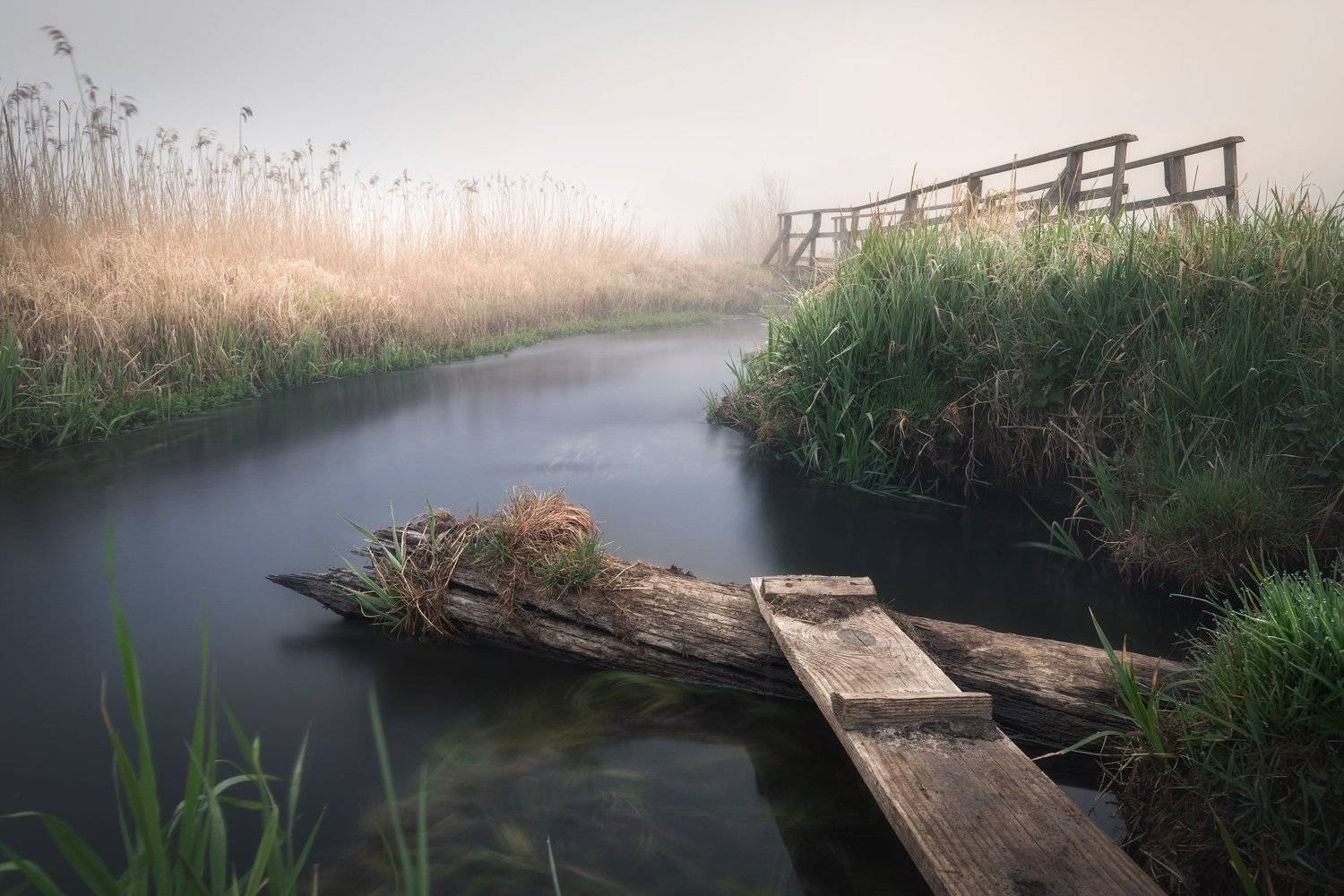 river fog mist sunrise bridge Podlasie Poland, Maciej Warchoł