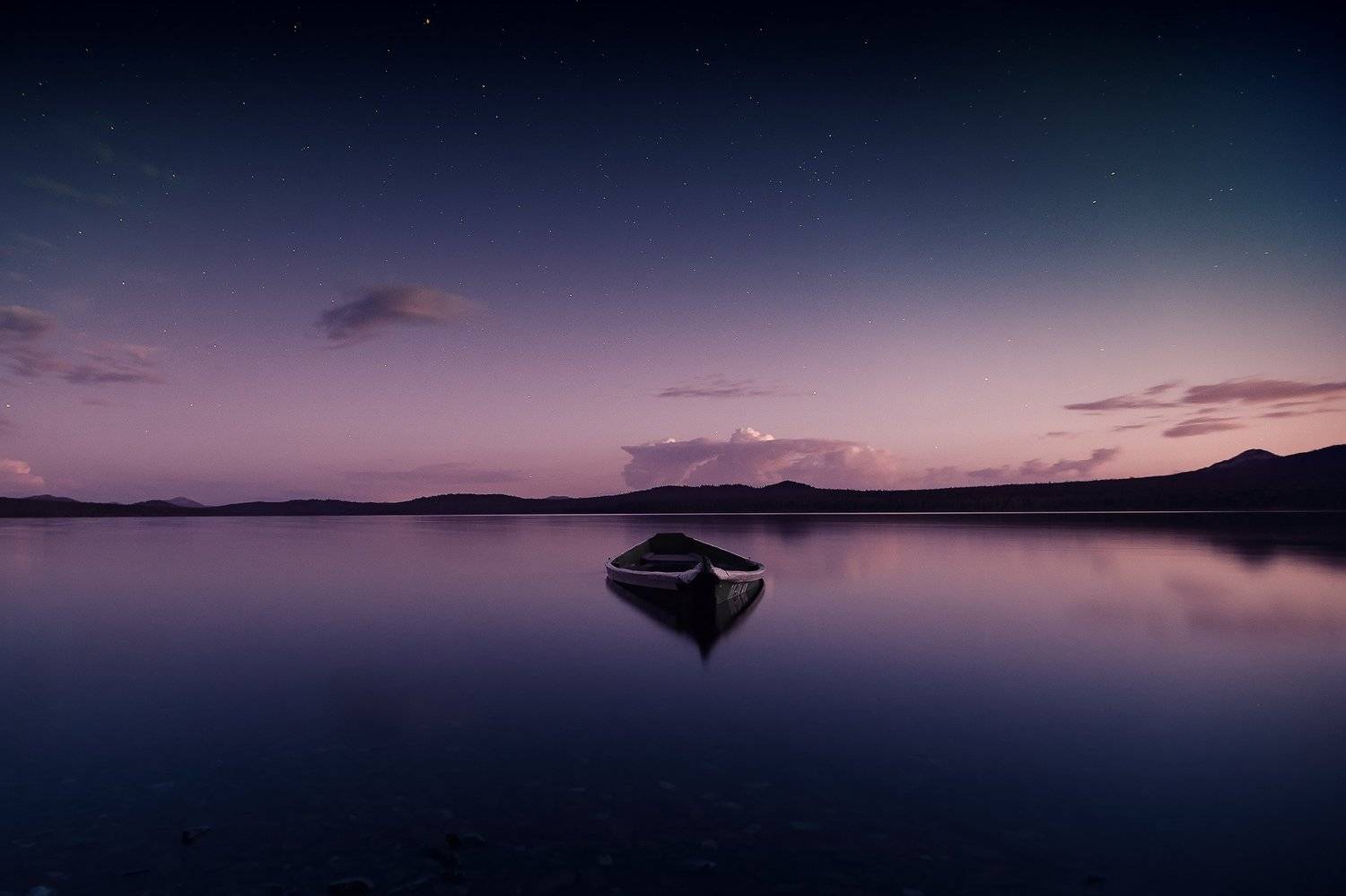 Зюраткуль, Урал, озеро, лодка, закат, Владимир Кочкин