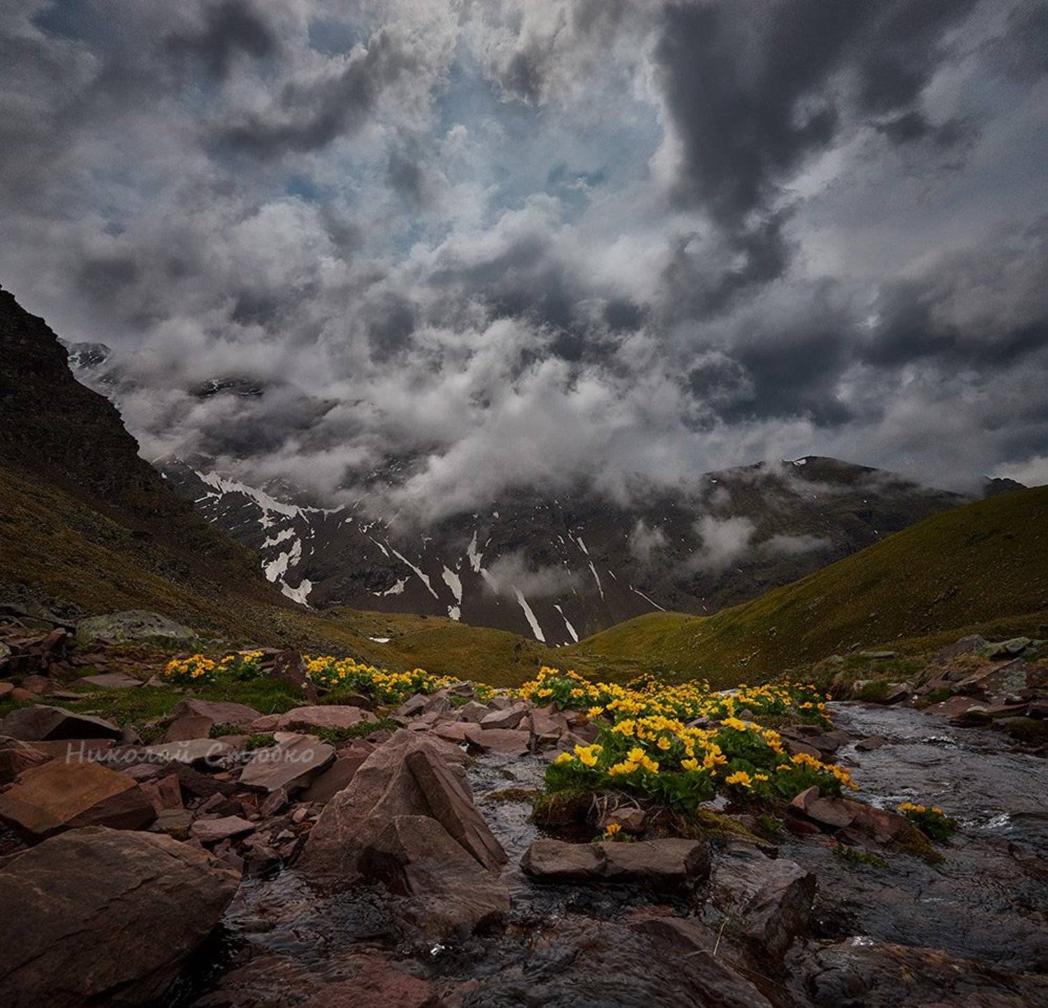 кавказ горы лето облака, Николай Стюбко