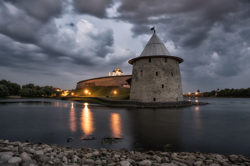 псков, пейзаж, облака, россия  фото превью