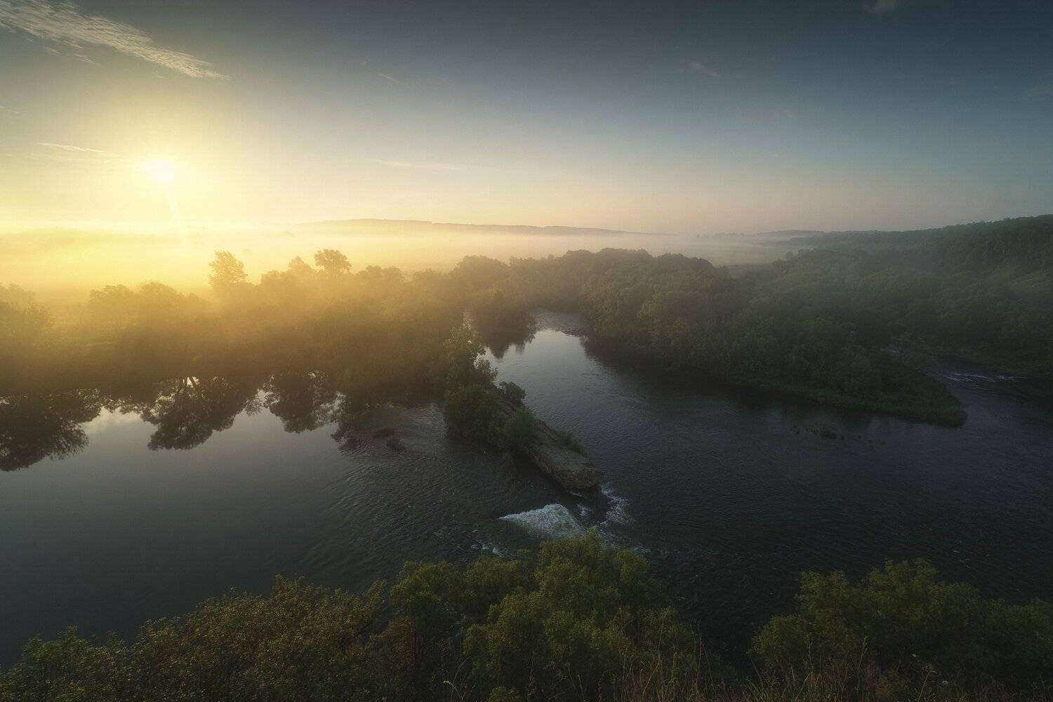 россия, тульская область, ефремов, ишутино, красивая меча, река, лето, природа, пейзаж, рассвет, туман, солнце, луг, Оборотов Алексей