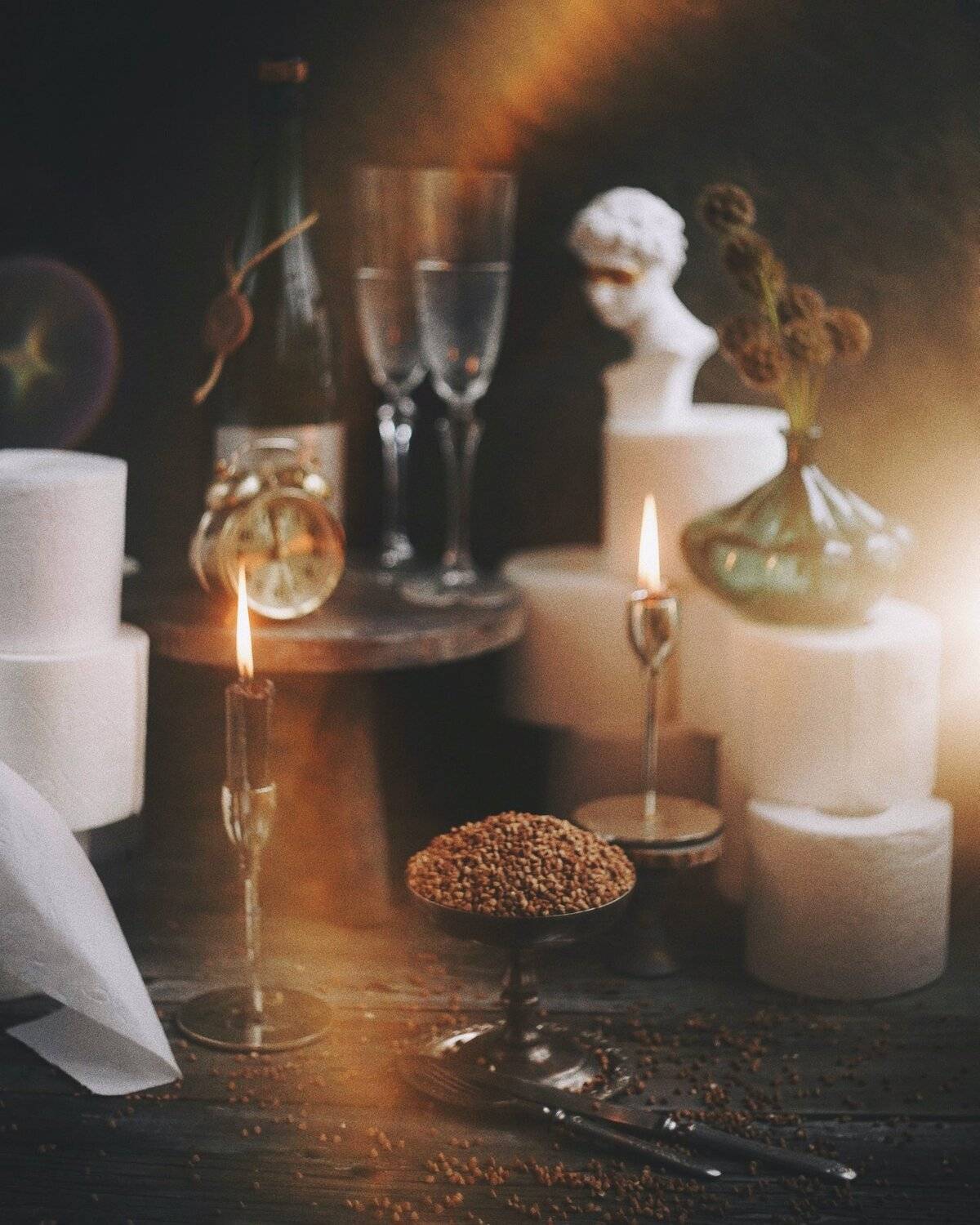 творчество на карантине, натюрморт, гречка, свет, Анастасия Зубкова