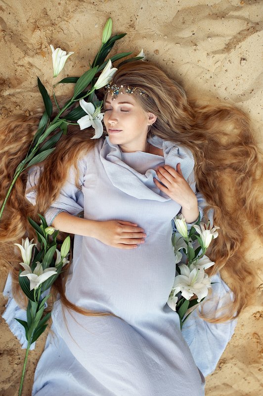 девушка, беременность, эльф, природа, портрет, красота Эльфийка Ольга фото превью