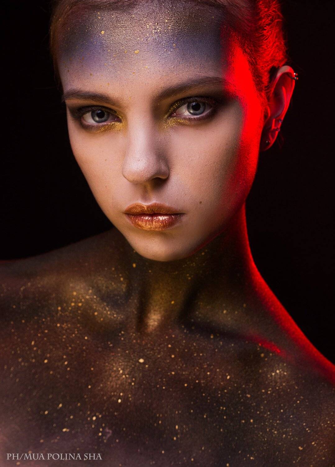 космос, девушка, боди-арт, Полина Ша