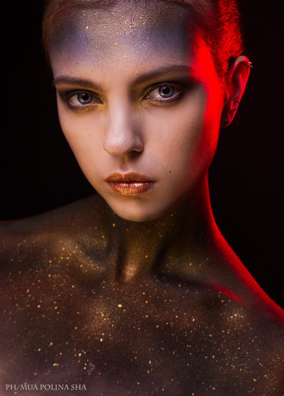 космос, девушка, боди-арт Космос фото превью