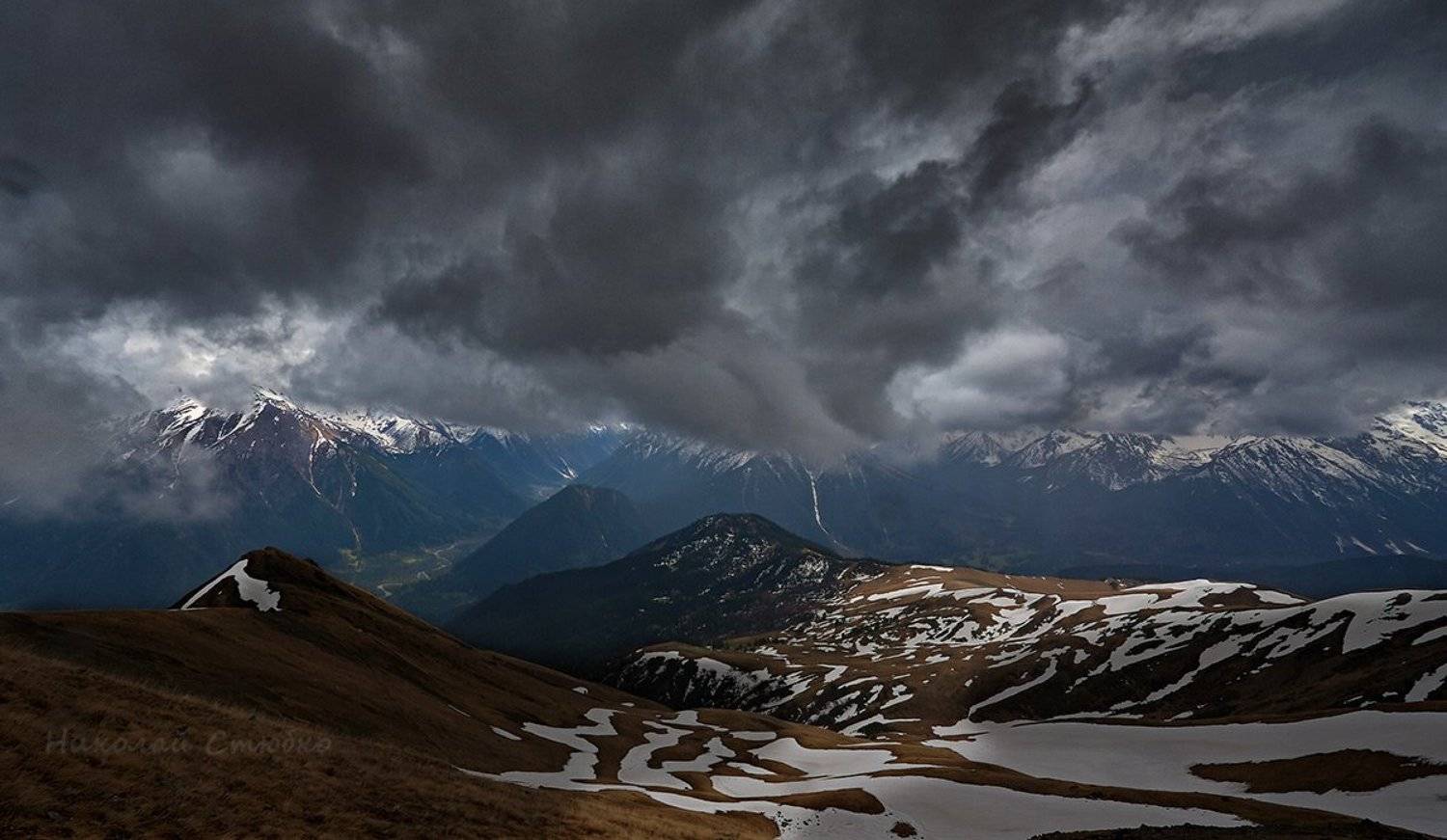 кавказ, горы, облака, архыз, Николай Стюбко