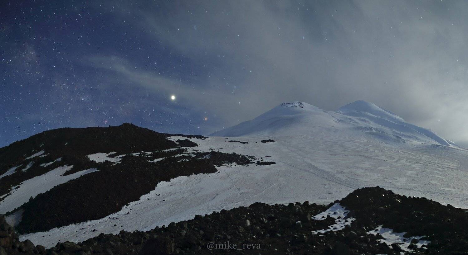 ночь эльбрус ночной пейзаж астрофотография звезды созвездия, Михаил Рева