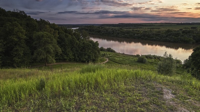 река,закат,красоты средней полосы россии. Окские просторы. фото превью
