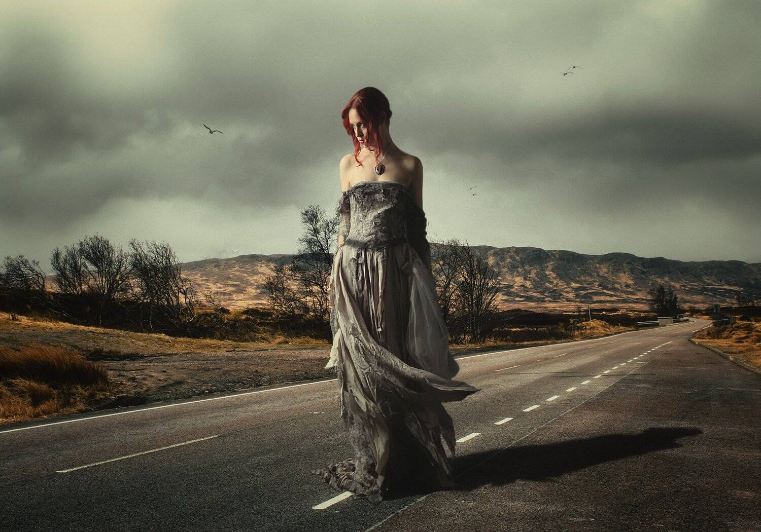 девушка, шоссе, Sergii Vidov