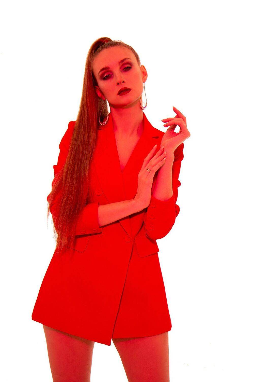 цветной свет, женский портрет, фотостудия, портрет в фотостудии, Анна Михайлова