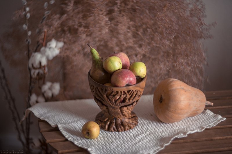 дерево, яблоко, груша, хлопок, натюрморт, ручная работа Дерево жизни фото превью