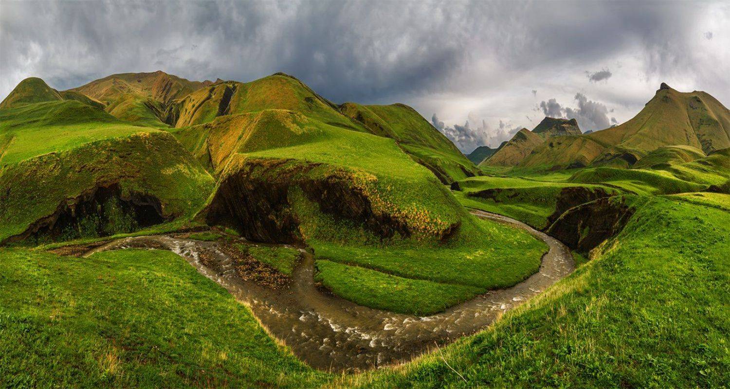 природа, пейзаж, горы, кавказ, природа россии, дикая природа, закат, свет, облака, вечер, весна,, Альберт Беляев