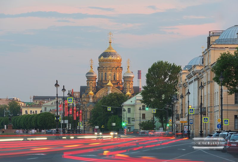 санкт-петербург,успенская церковь,белые ночи,храмы,достопримечательности Успенская церковь на Васильевском острове фото превью
