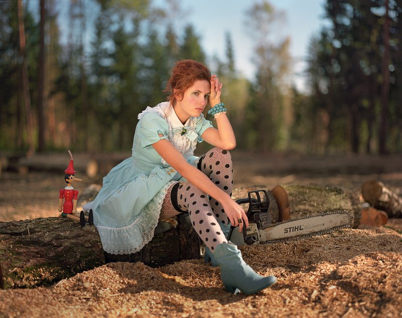 плёнка, medium format, постановочная фотография, романтика, жанровый портрет, июнь, природа Находка... фото превью