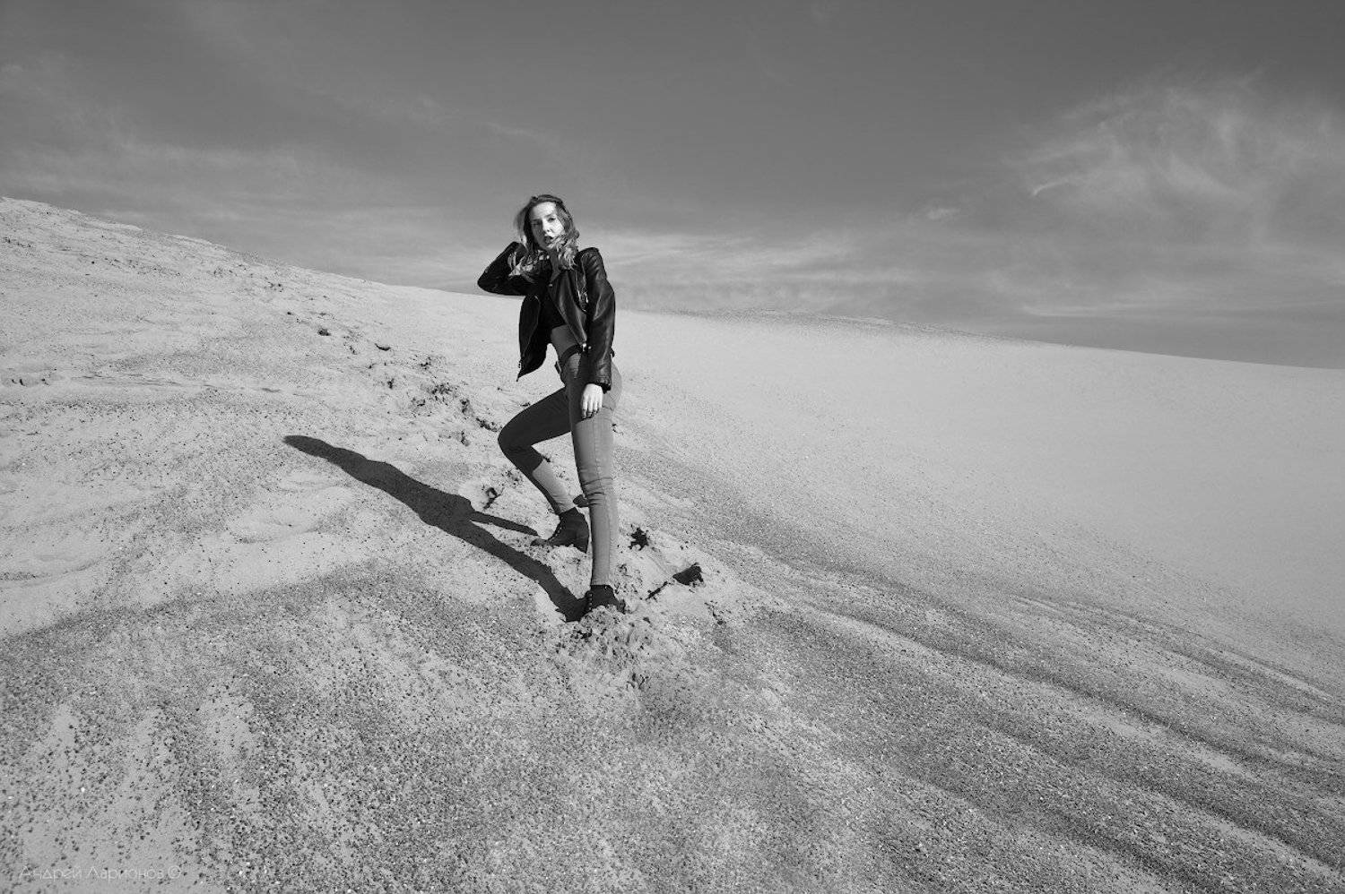 песок, девушка, следы, Андрей Ларионов
