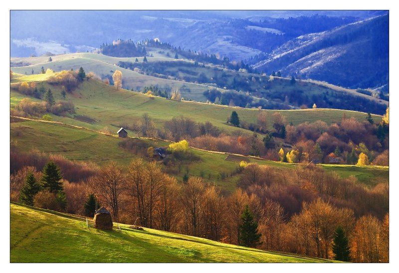карпаты, горы, осень, закат, стог НА КРАЮ ОСЕНИ. фото превью