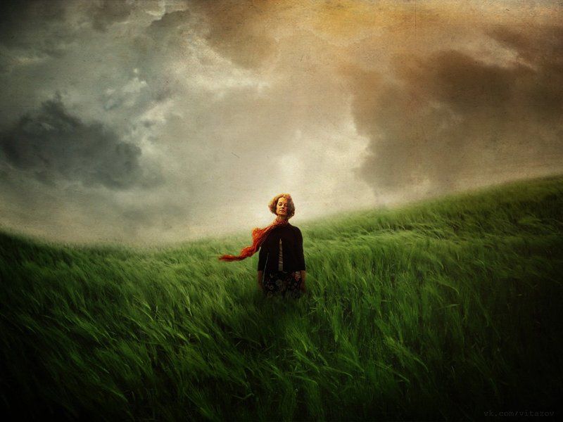 field, portrait, warm freedom фото превью