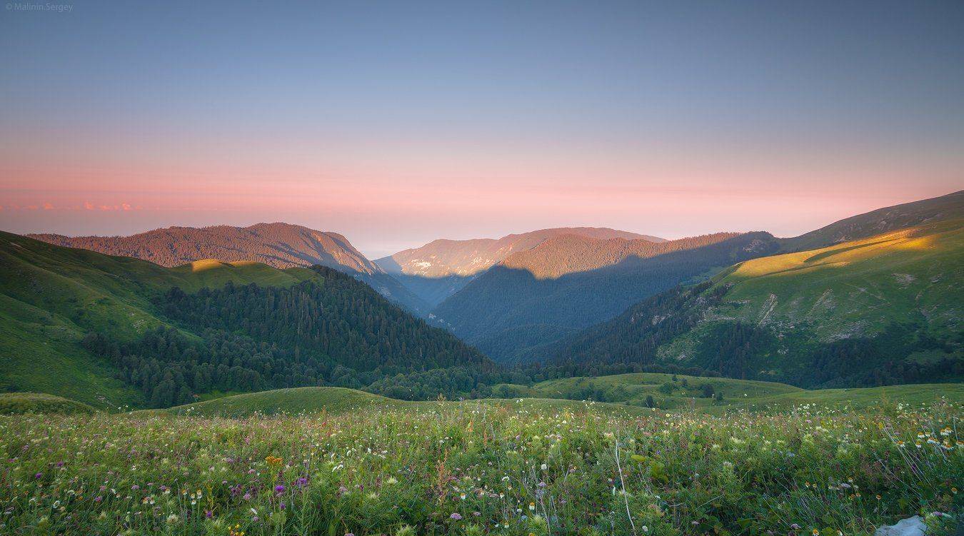 абхазия, арабика, горы, рассвет, альпийские луга, луга, Сергей Малинин