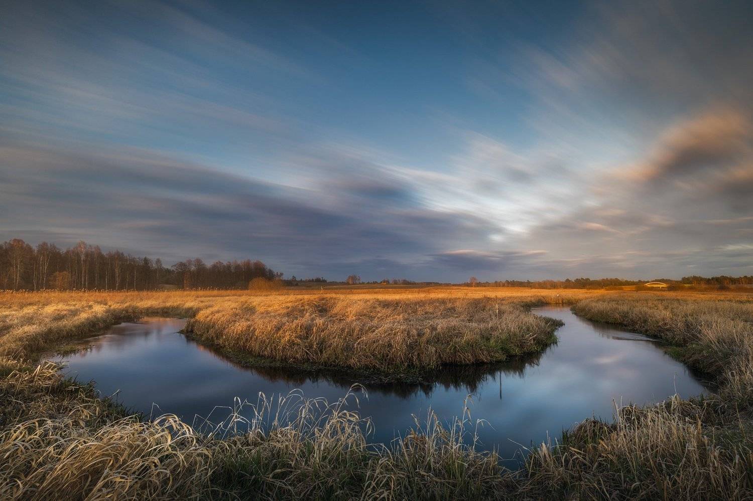 river sky clouds long exposure water mood spring Poland Podlasie, Maciej Warchoł
