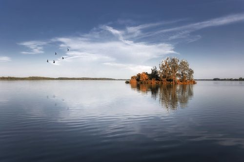 Island on the lake