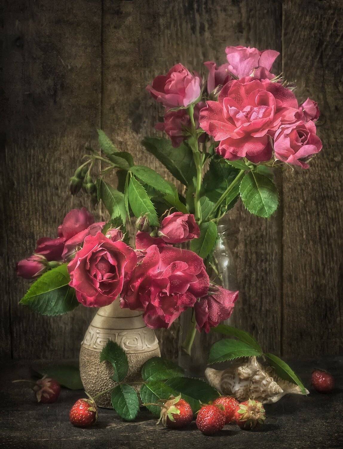 розы,домашние,клубника,красный,деревня,колючие, Владимир Володин