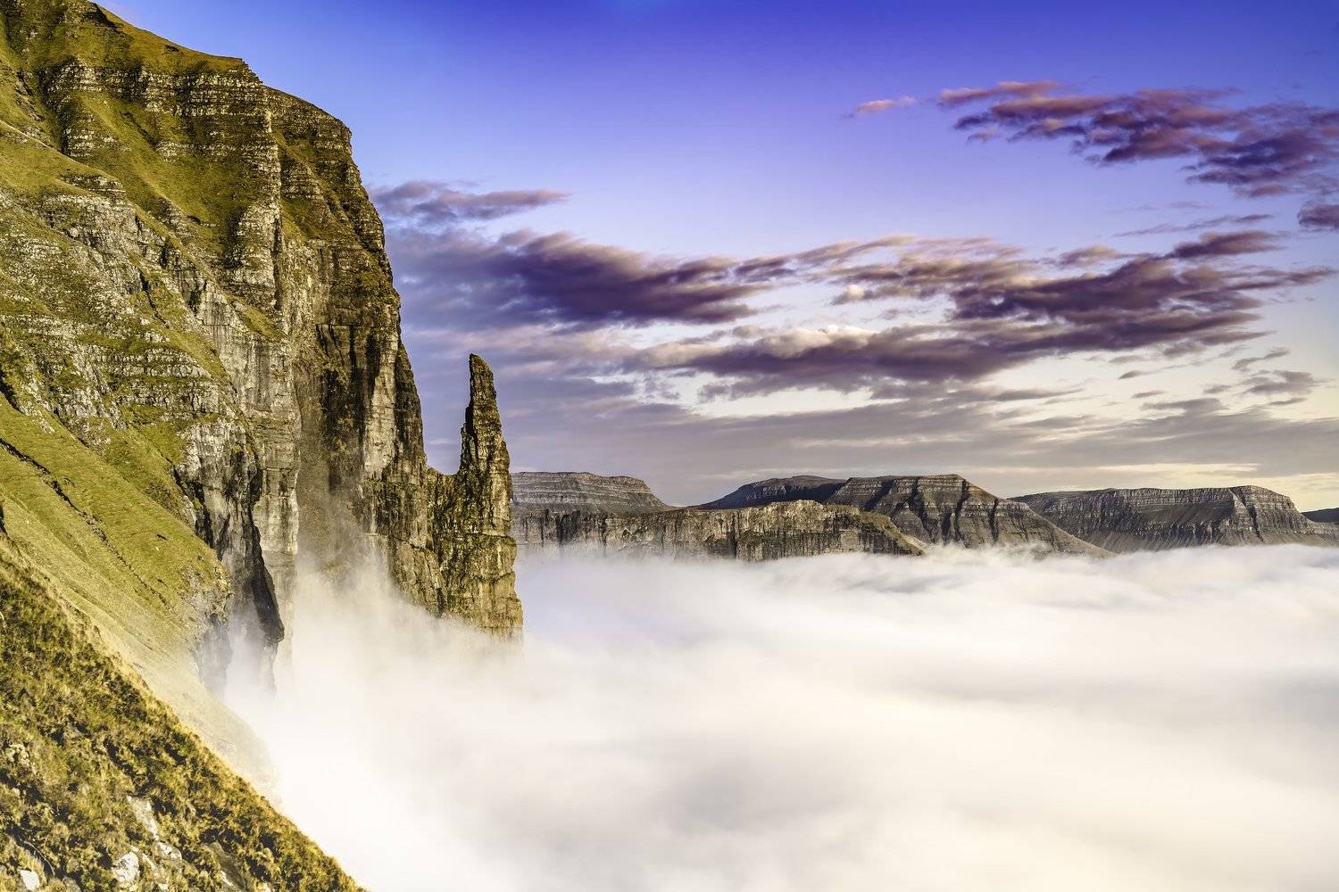 faroe islands, ocean, fog, sea, stack, mountains, Denys Makogon