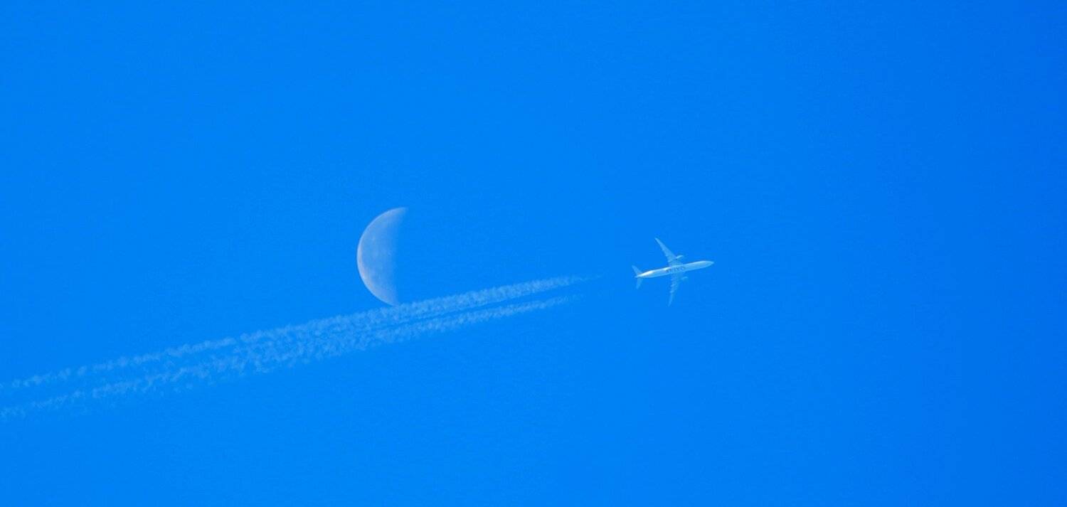 шаварёв, небо, самолёт, луна, фотография,, Александр Шаварёв