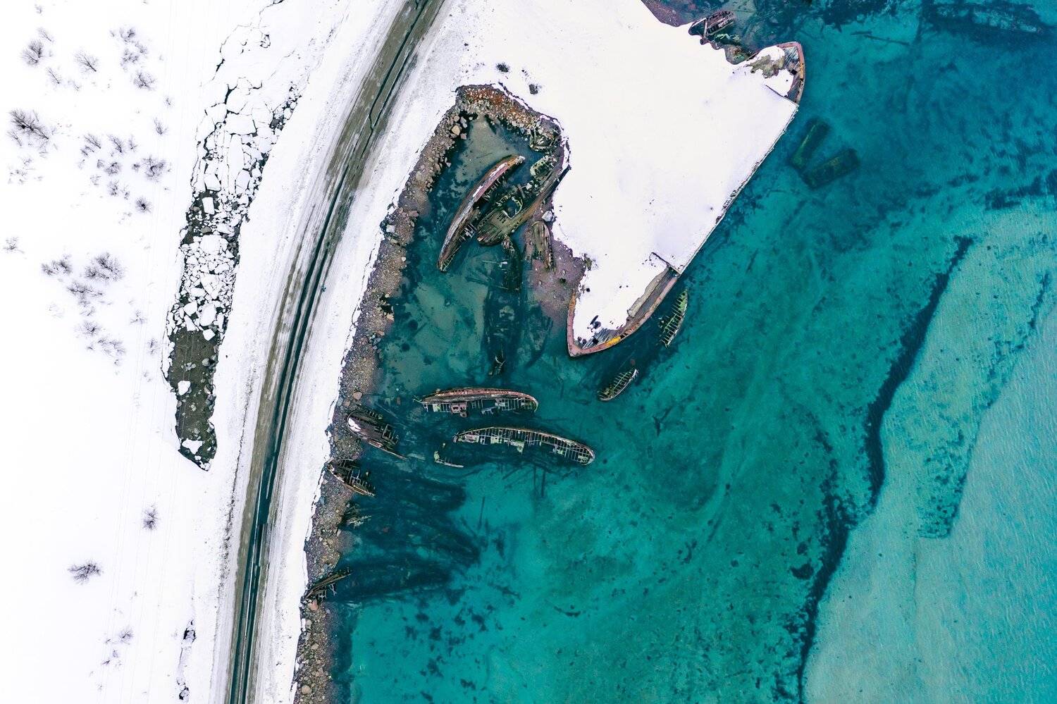 tundra; transportation; graveyard of ships; cloudy sky; tourism; beautiful; russian; outdoor; scenery; peninsula; barents; ocean; background; arctic circle; arctic ocean; bay; kola; northern; fishing boat; aurora; russia; ship; landscape; kola peninsula; , Dmitry Leonov